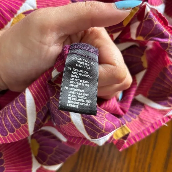 Forever 21 100% Cotton Ruched Strapless Pink and Purple Top Size S - Picture 5 of 6